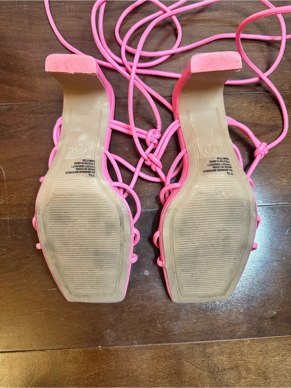a new day Hot Pink Lace-Up Strappy Heeled Sandals